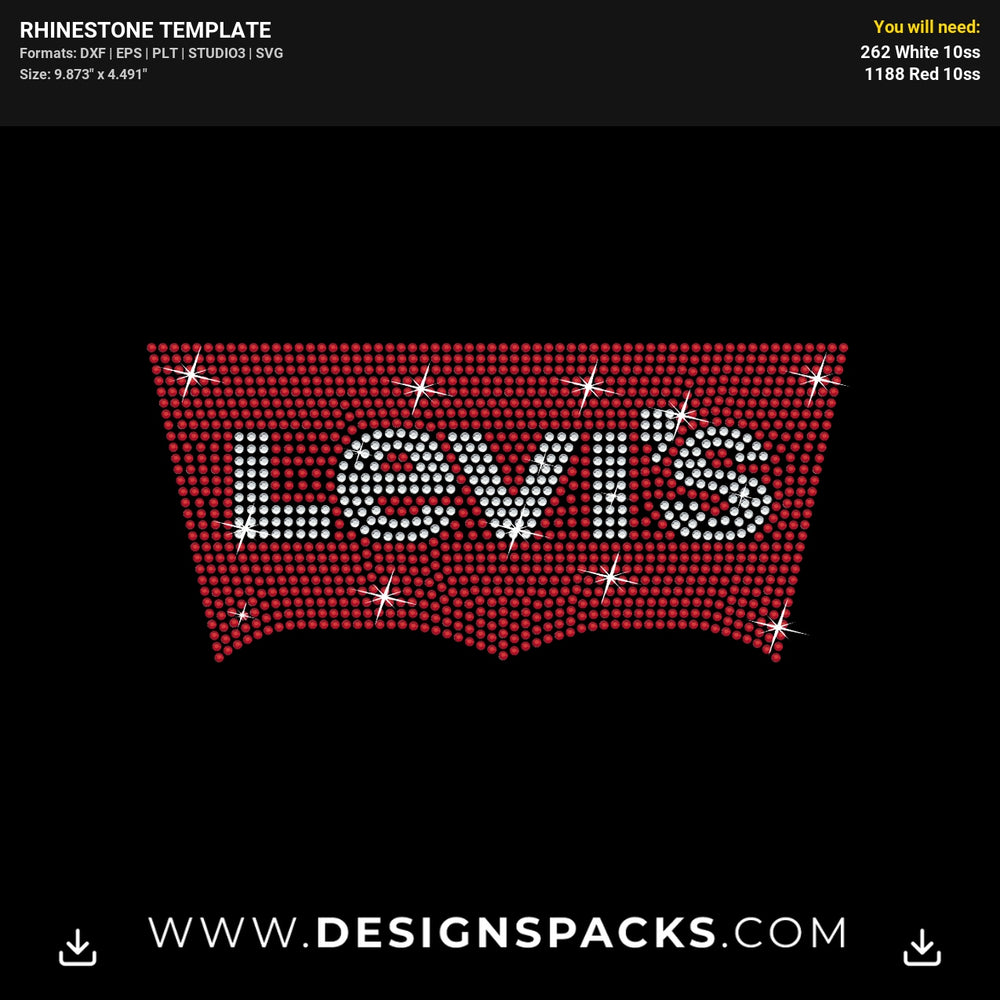 Levi Strauss Logo Rhinestone Digital Template