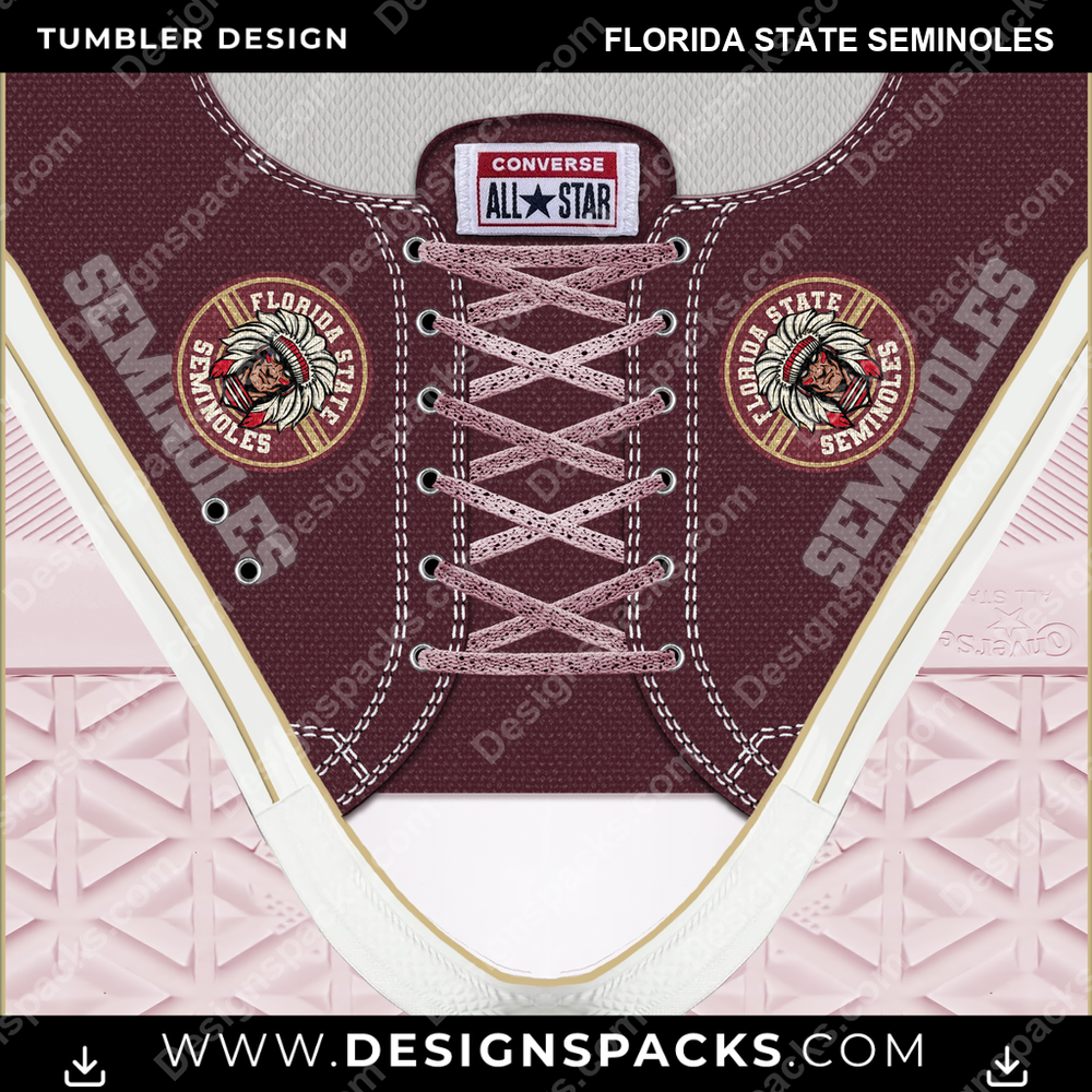 College Sport Converse Florida State Seminoles NCAA College Sport Tumbler Digital Wrap Design Download