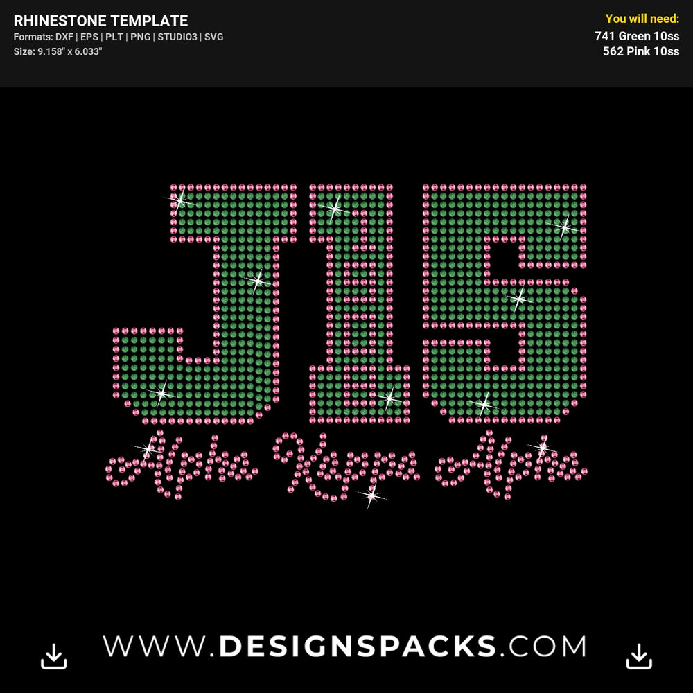J15 Aka 1908 Vinyl Rhinestone Digital Template