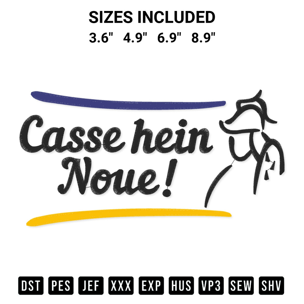 Download the Casse Hein Noue Embroidery Design machine embroidery design exclusively at Designspacks.com. Premium digitized pattern for apparel and DIY crafts. Available sizes: 3.6", 4.9", 6.9", 8.9".
