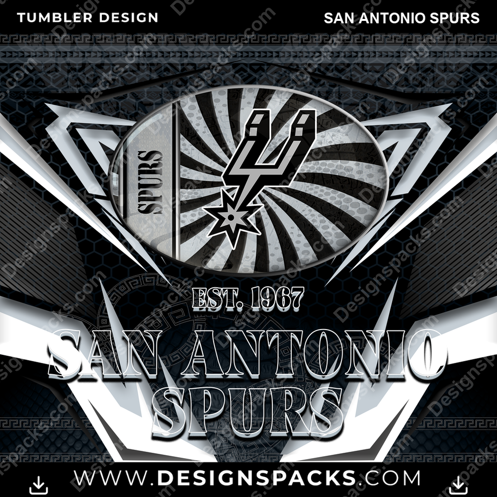 Basketball Tribal San Antonio Spurs NBA Basketball Tumbler Digital Wrap Design Download