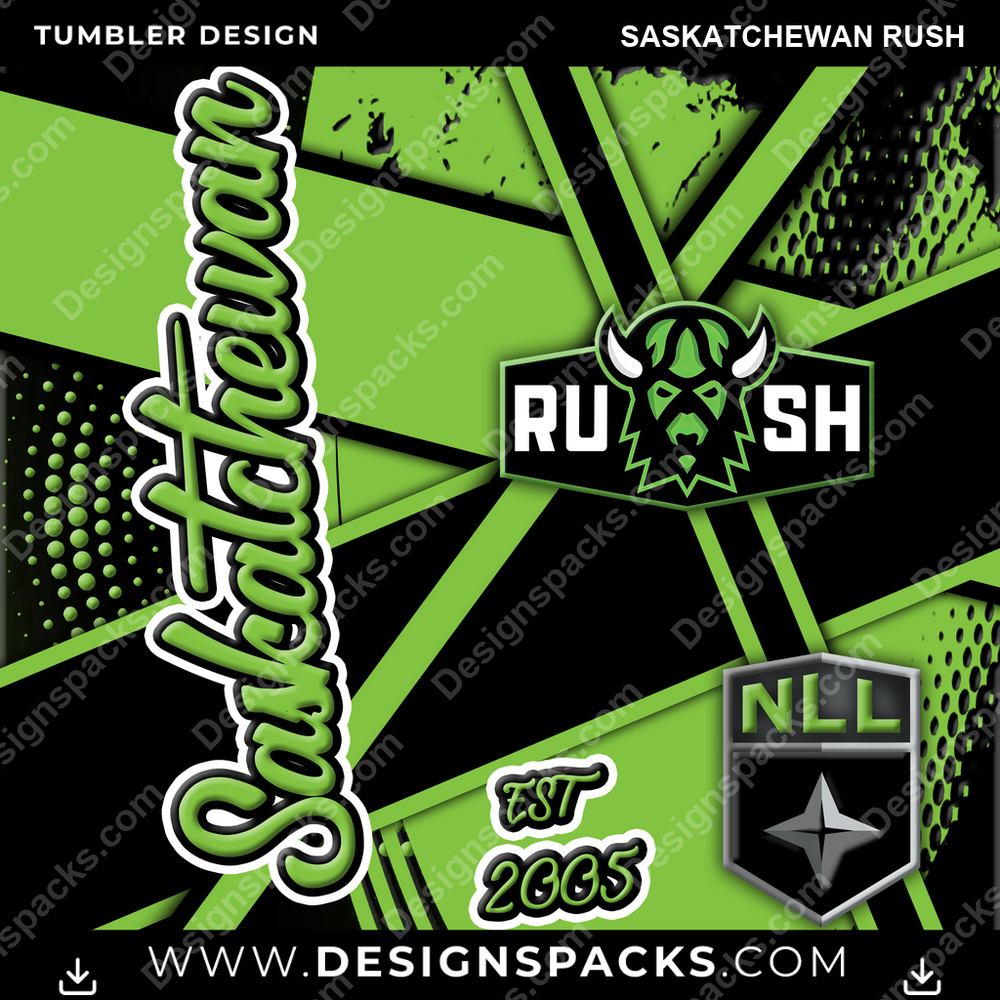 Lacrosse Team Sport Saskatchewan Rush Tumbler Digital Wrap Design