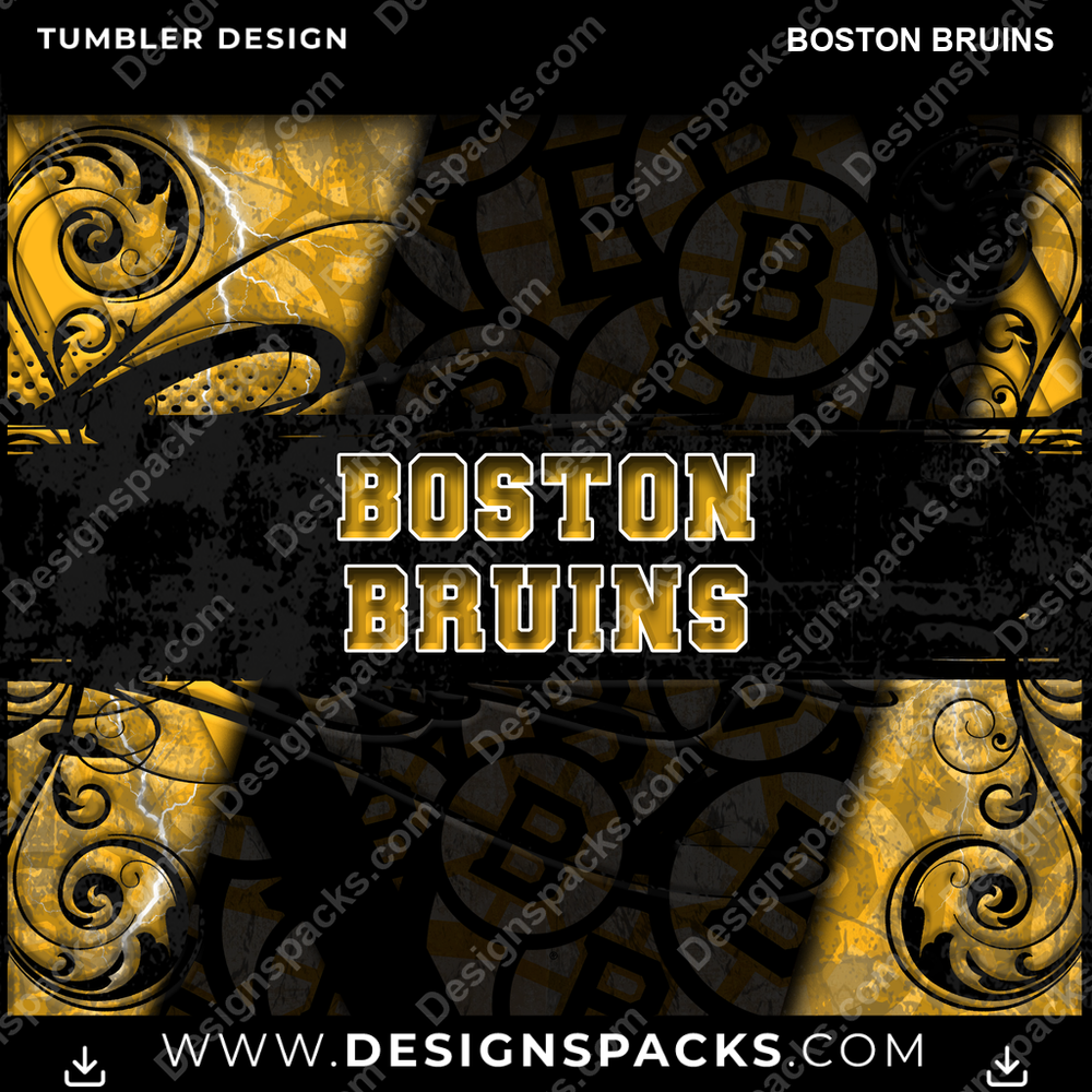 Hockey Elegant Boston Bruins Tumbler Digital Wrap Design