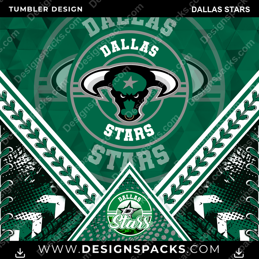 Hockey Diamond Dallas Stars Tumbler Digital Wrap Design