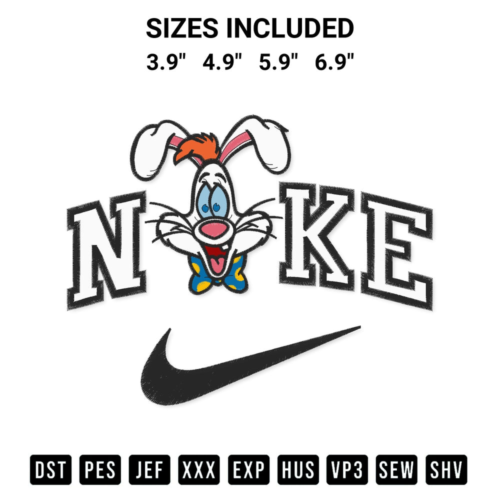 Add a unique touch to your apparel with the Nike Roger Rabbit Embroidery Design embroidery file. Premium instant download available now on Designspacks.com. Available sizes: 3.9", 4.9", 5.9", 6.9".