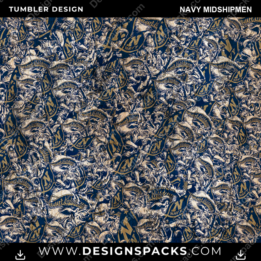 College Sport Logo BG Navy Midshipmen NCAA College Sport Tumbler Digital Wrap Design Download