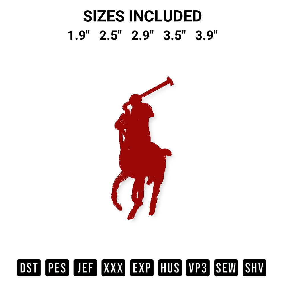 Get the Polo Horse Rider Embroidery Design embroidery design for your custom crafts! Premium digitized files available for instant download at Designspacks.com. Available sizes: 1.9", 2.5", 2.9", 3.5", 3.9".