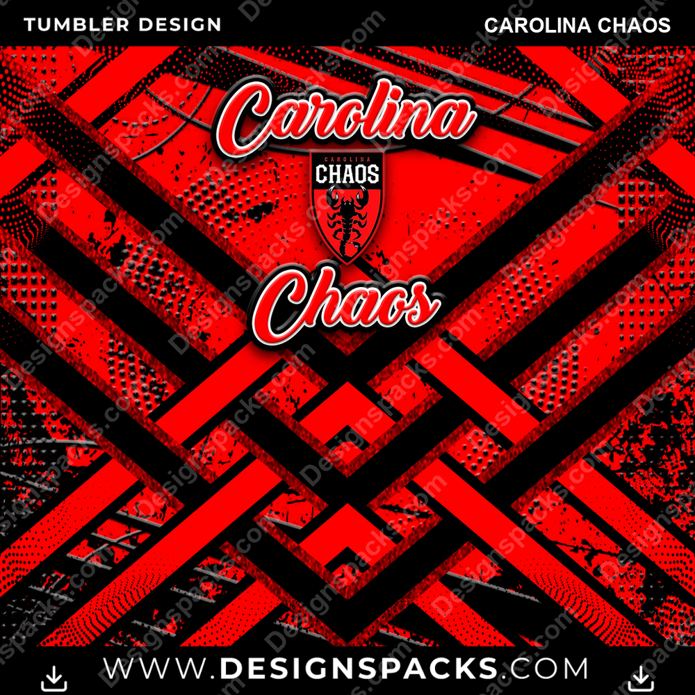 Lacrosse Glitter Stripe Carolina Chaos Tumbler Digital Wrap Design