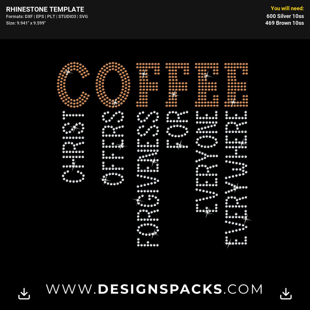 Coffee Christ Offers Rhinestone Digital Template