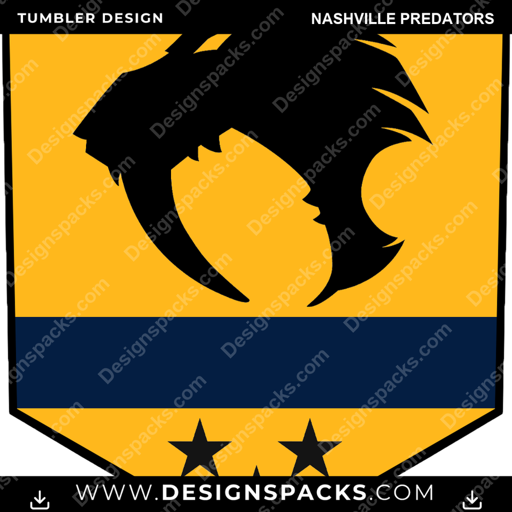 Hockey Sigil Nashville Predators Tumbler Digital Wrap Design