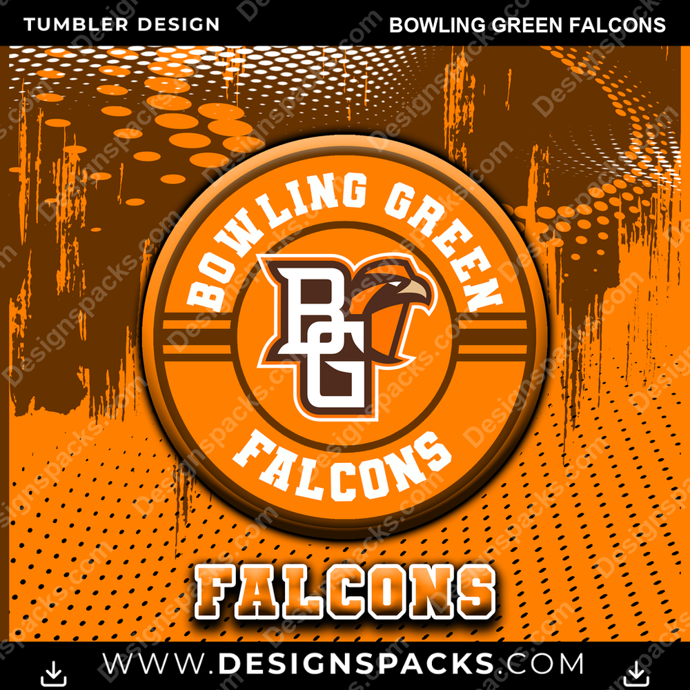College Sport Dot Logo Bowling Green Falcons NCAA College Sport Tumbler Digital Wrap Design Download