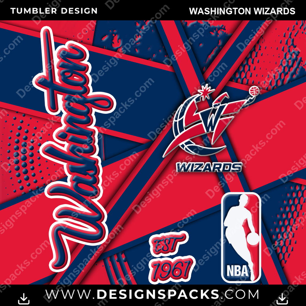 Basketball Team Sport Washington Wizards Tumbler Digital Wrap Design