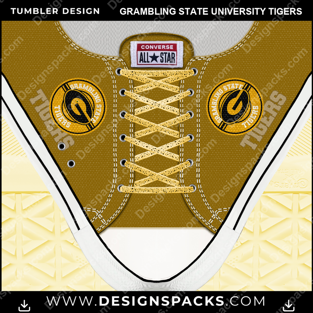 College Sport Converse Grambling State University Tigers NCAA College Sport Tumbler Digital Wrap Design Download