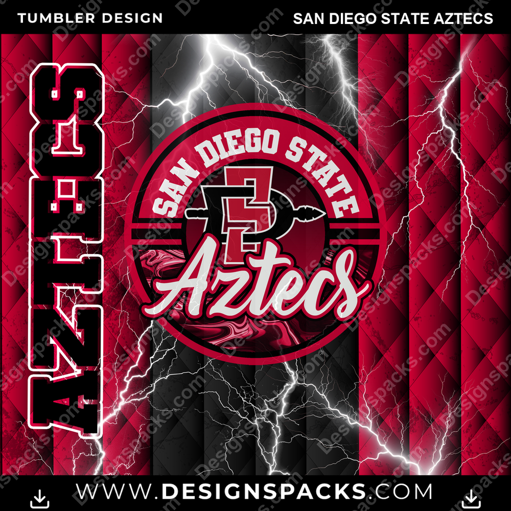 College Sport Diamond San Diego State Aztecs NCAA College Sport Tumbler Digital Wrap Design Download