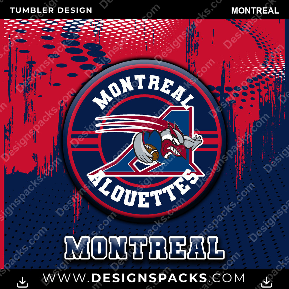 Canada Football Dot Logo Montreal Tumbler Digital Wrap Design