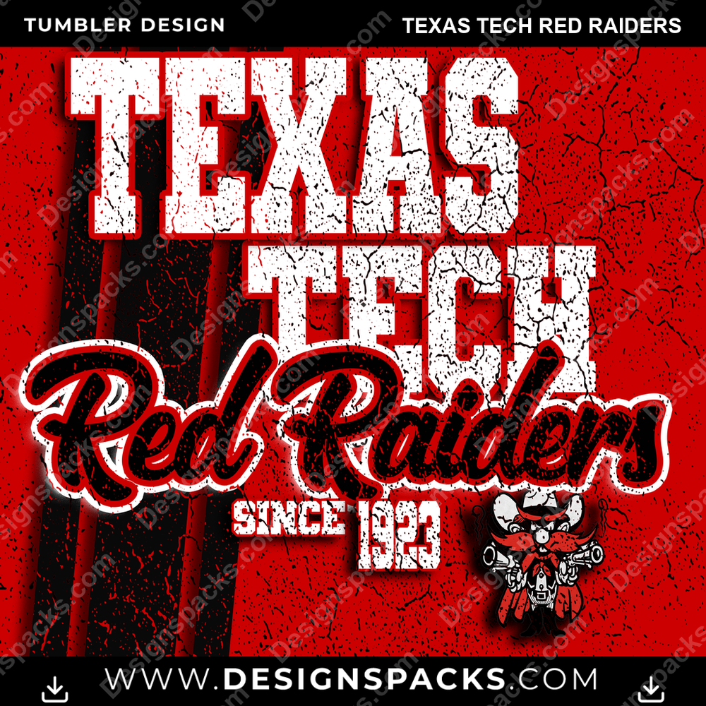 College Sport Grunge Texas Tech Red Raiders NCAA College Sport Tumbler Digital Wrap Design Download