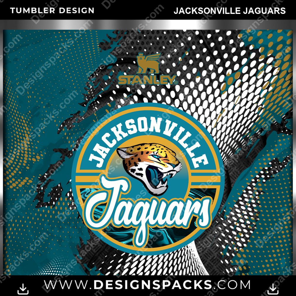 Football Stanley Jacksonville Jaguars NFL Football Tumbler Digital Wrap Design Download