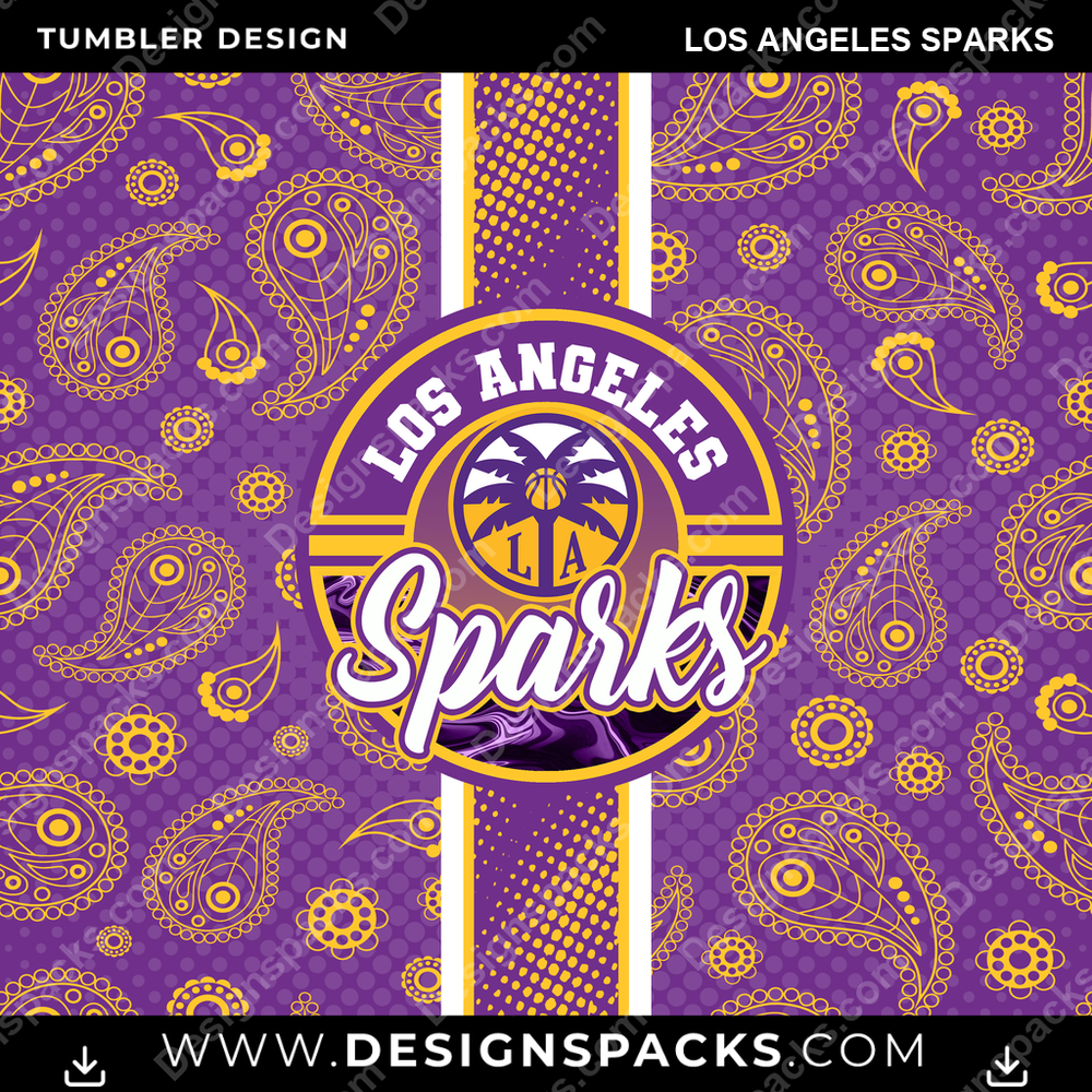 Basketball Handkerchief Los Angeles Sparks NBA Basketball Tumbler Digital Wrap Design Download
