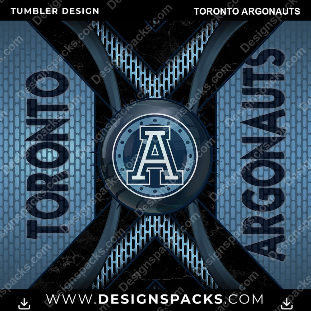 Canada Football Metal Grating Toronto Argonauts Tumbler Digital Wrap Design