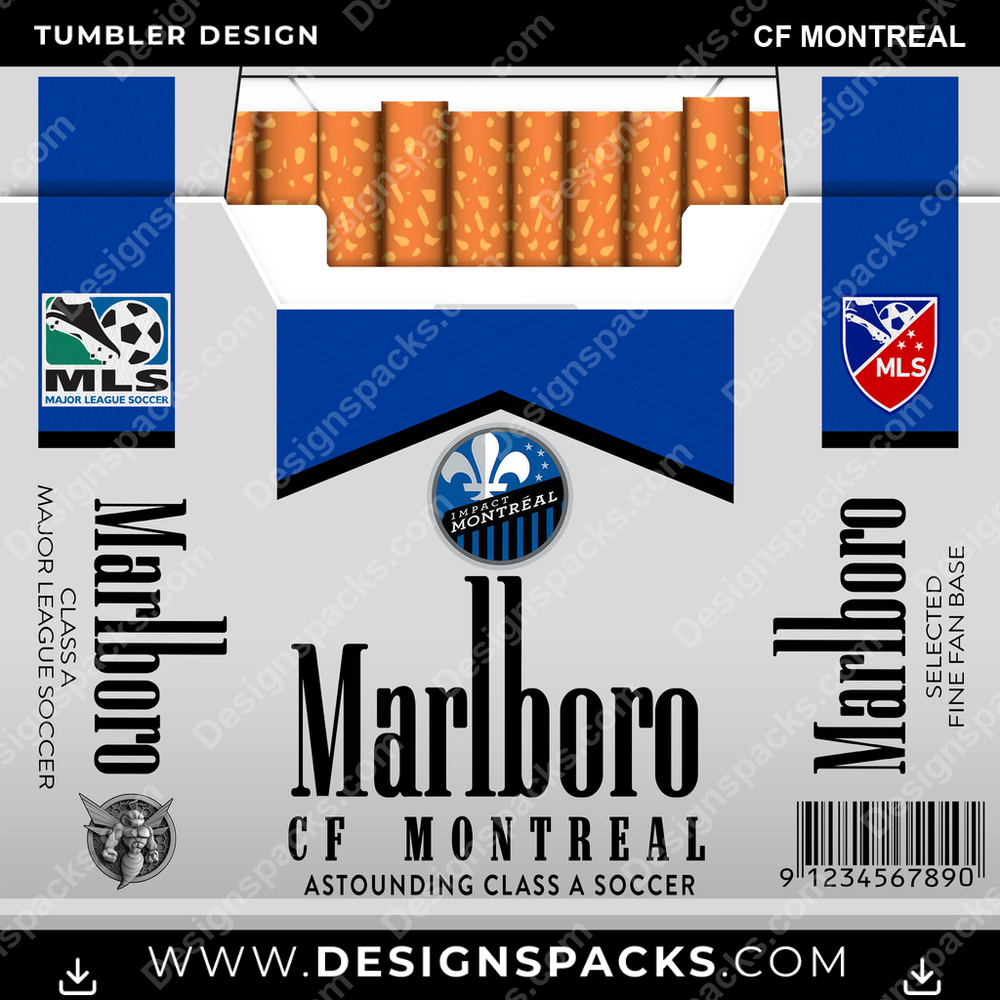 US Soccer Marlboro CF MONTREAL Tumbler Digital Wrap Design