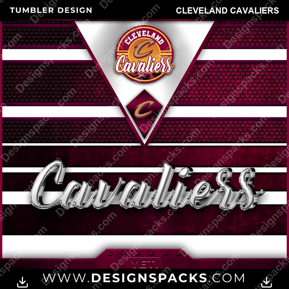 Basketball YETI Cleveland Cavaliers Tumbler Digital Wrap Design