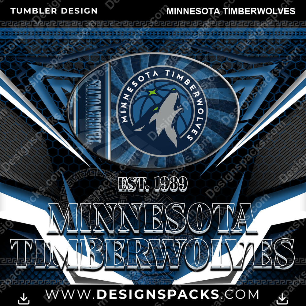 Basketball Tribal Minnesota Timberwolves Tumbler Digital Wrap Design