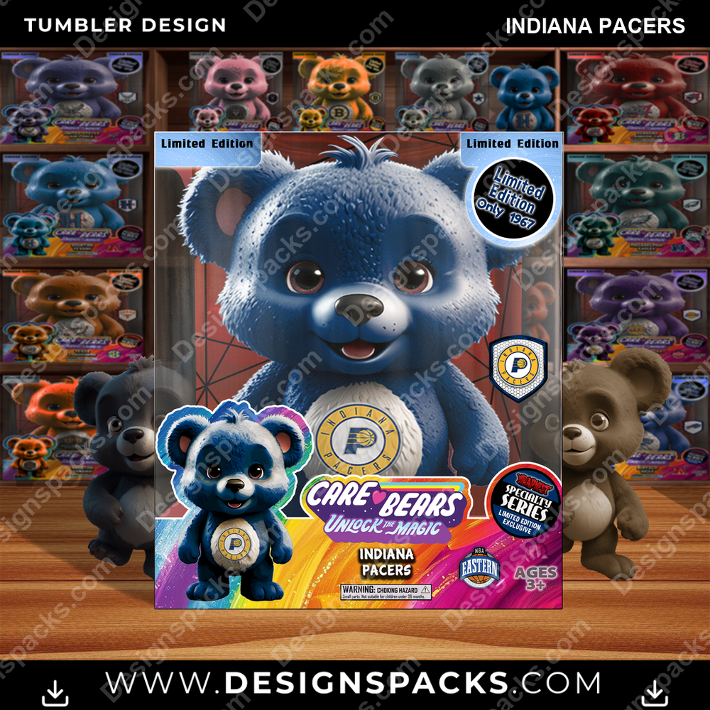 Basketball Care Bear Box Indiana Pacers NBA Basketball Tumbler Digital Wrap Design Download