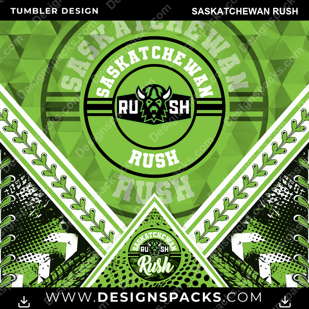 Lacrosse Diamond Saskatchewan Rush Tumbler Digital Wrap Design