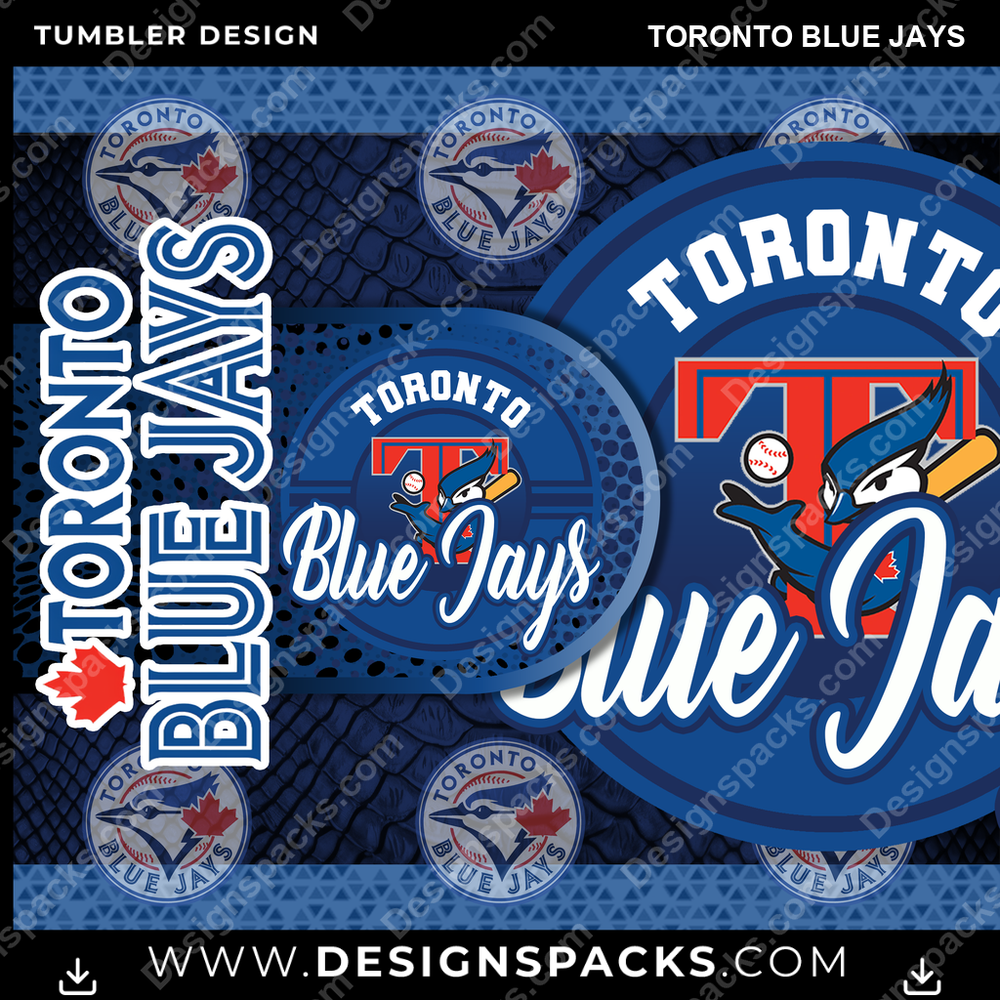 Baseball Hyper Toronto Blue Jays Tumbler Digital Wrap Design