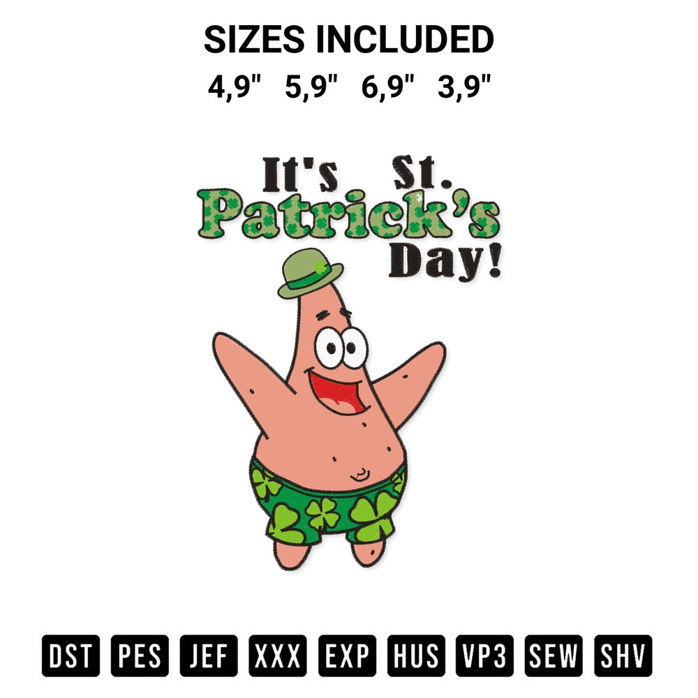 Looking for the perfect pattern? Download the Patricks Day Logo Embroidery Design embroidery design today at Designspacks.com. Crisp, clean stitching guaranteed. Available sizes: 4,9", 5,9", 6,9", 3,9".