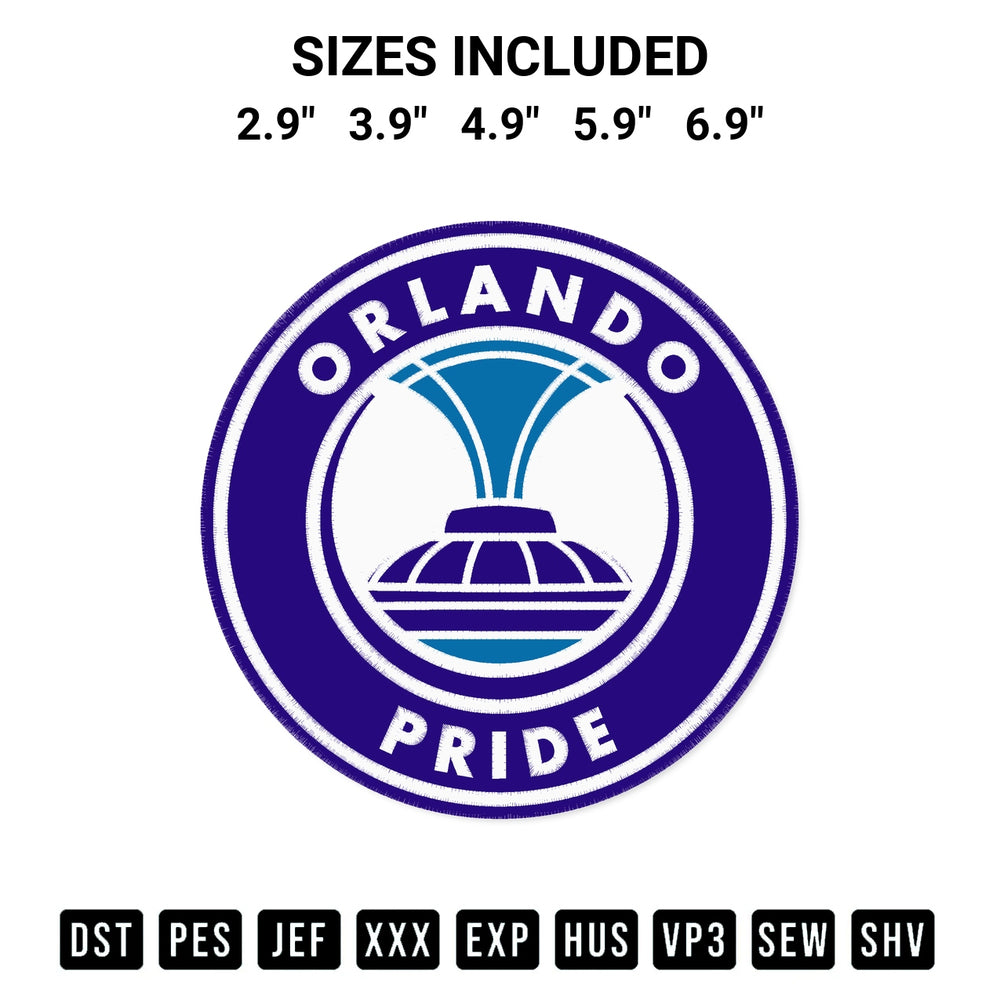 Add a unique touch to your apparel with the Orlando Pride Logo Embroidery Design embroidery file. Premium instant download available now on Designspacks.com. Available sizes: 2.9", 3.9", 4.9", 5.9", 6.9".
