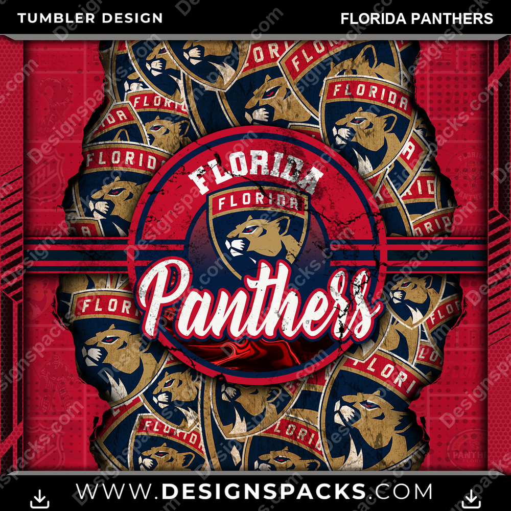 Hockey Ripped Florida Panthers Tumbler Digital Wrap Design