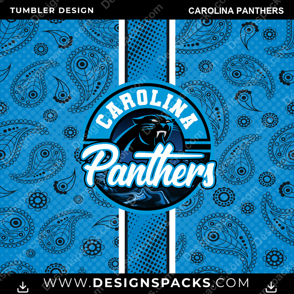 Football Handkerchief Carolina Panthers NFL Football Tumbler Digital Wrap Design Download