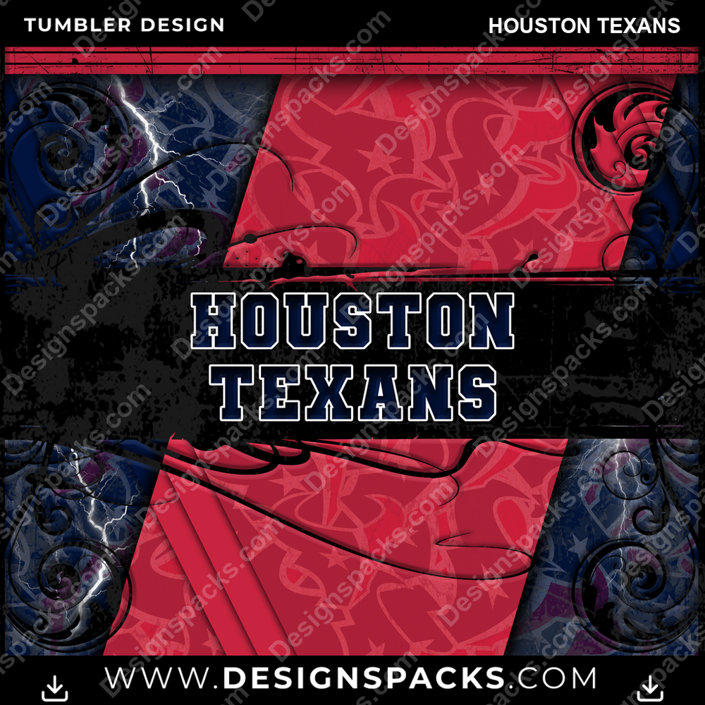 Football Elegant Houston Texans Tumbler Digital Wrap Design