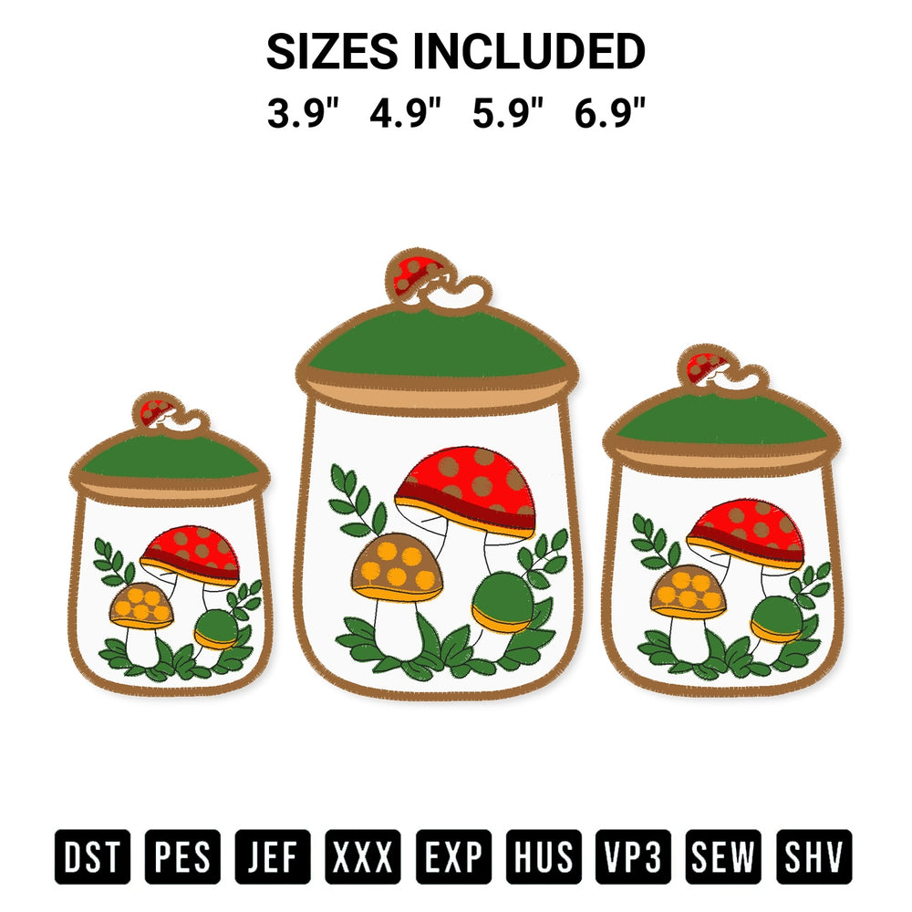 Looking for the perfect pattern? Download the Merry Mushroom Canister Embroidery Design embroidery design today at Designspacks.com. Crisp, clean stitching guaranteed. Available sizes: 3.9", 4.9", 5.9", 6.9".