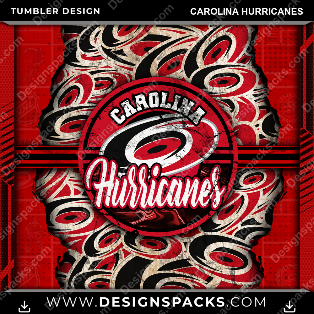Hockey Ripped Carolina Hurricanes Tumbler Digital Wrap Design