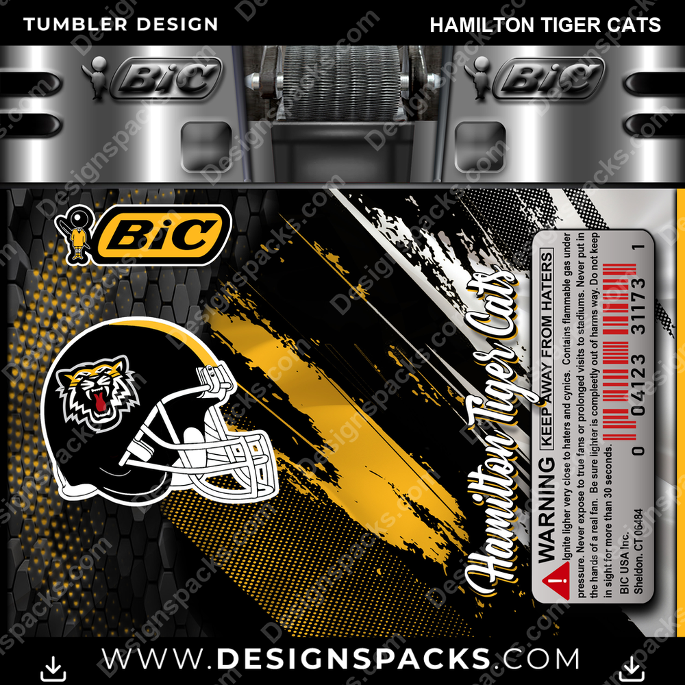 Canada Football BIC Lighter Hamilton Tiger Cats CFL Canada Tumbler Digital Wrap Design Download