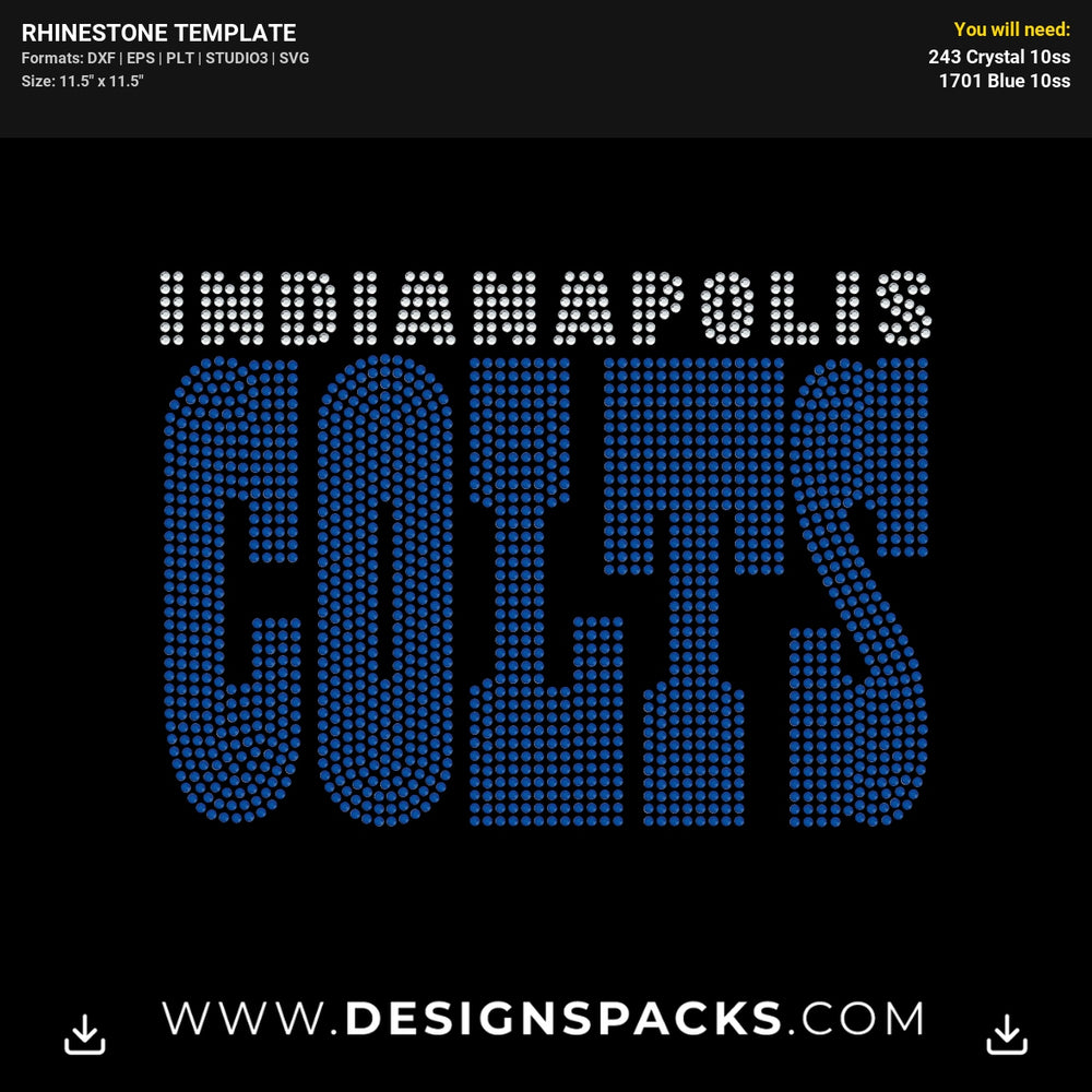 Indianapolis Colts Rhinestone Digital Template