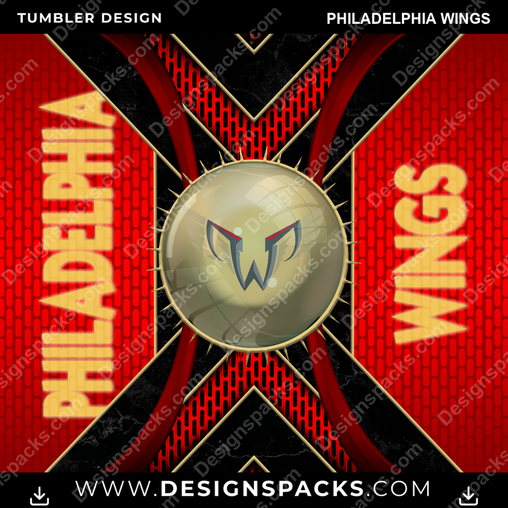 Lacrosse Metal Grating Philadelphia Wings PLL Lacrosse Tumbler Digital Wrap Design Download