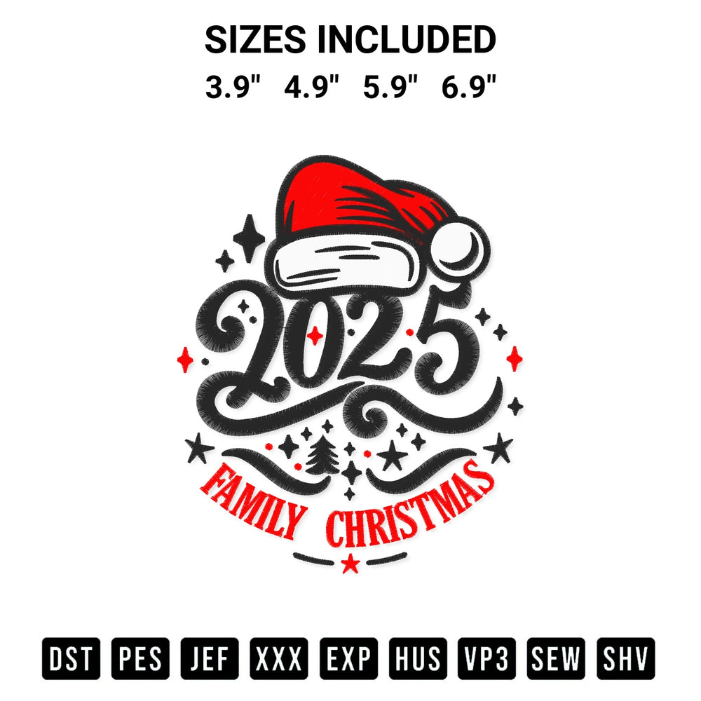 Create amazing crafts with the 2025 Family Christmas Embroidery Design embroidery file. High-quality digital download from Designspacks.com, perfect for beginners and pros. Available sizes: 3.9", 4.9", 5.9", 6.9".