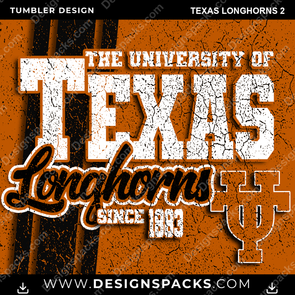 College Sport Grunge Texas Longhorns 2 NCAA College Sport Tumbler Digital Wrap Design Download