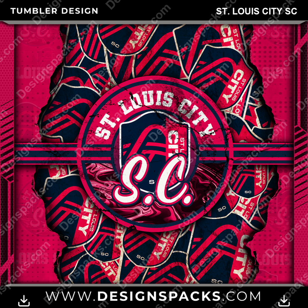 Soccer Ripped St. Louis City SC Tumbler Digital Wrap Design