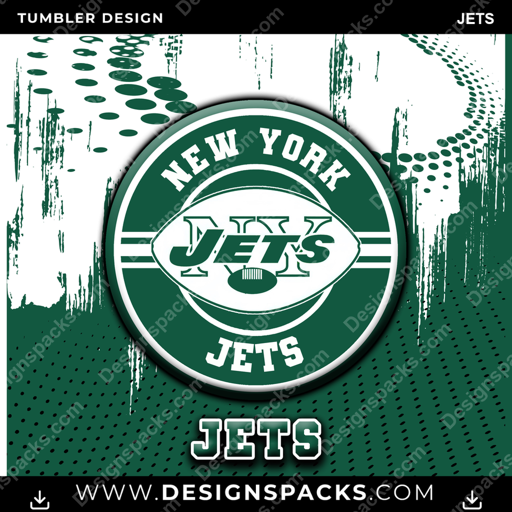 Football Dot Logo Jets Tumbler Digital Wrap Design