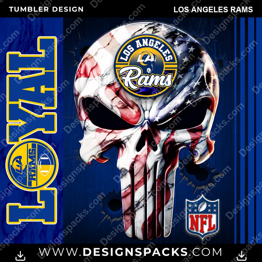 Football Loyal Los Angeles Rams Tumbler Digital Wrap Design