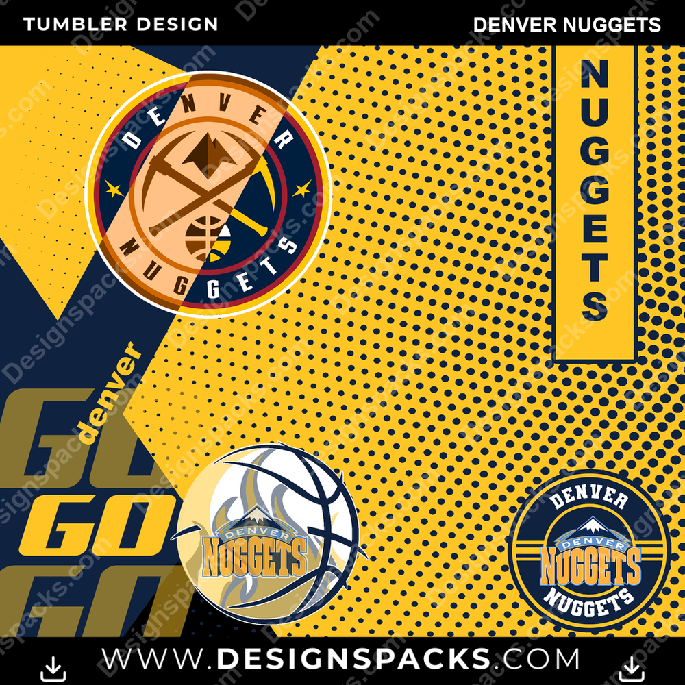 Basketball GO Denver Nuggets Tumbler Digital Wrap Design