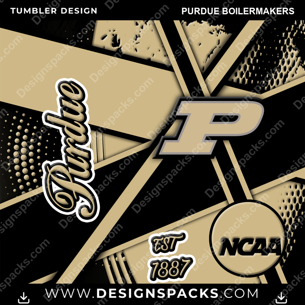 College Sport Team Sport Purdue Boilermakers NCAA College Sport Tumbler Digital Wrap Design Download