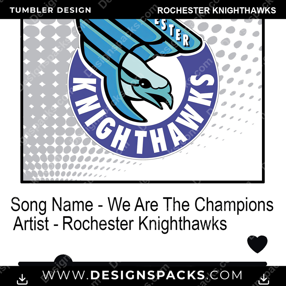 Lacrosse Playlist Rochester Knighthawks Tumbler Digital Wrap Design