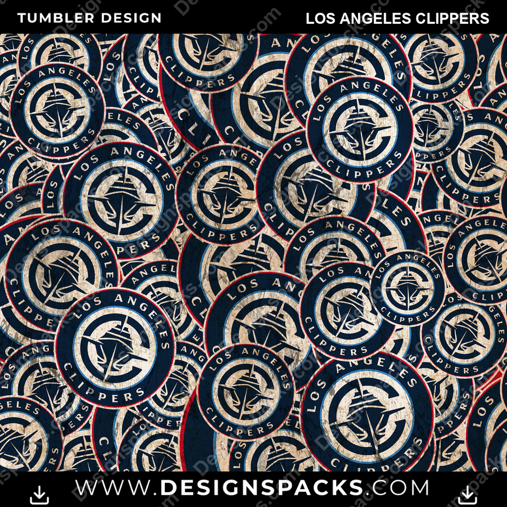 Basketball Logo BG Los Angeles Clippers NBA Basketball Tumbler Digital Wrap Design Download