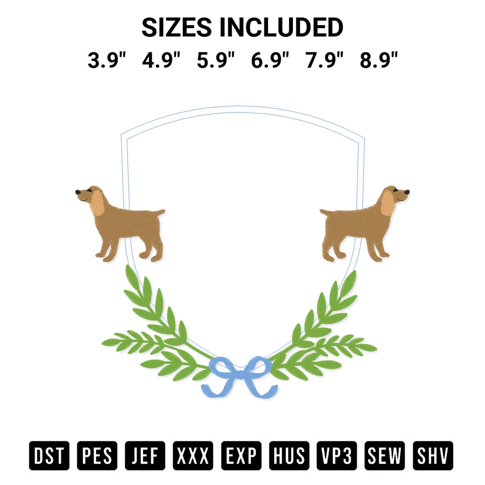 Download the Cocker Spaniel Dog Frame Embroidery Design machine embroidery design exclusively at Designspacks.com. Premium digitized pattern for apparel and DIY crafts. Available sizes: 3.9", 4.9", 5.9", 6.9", 7.9", 8.9".