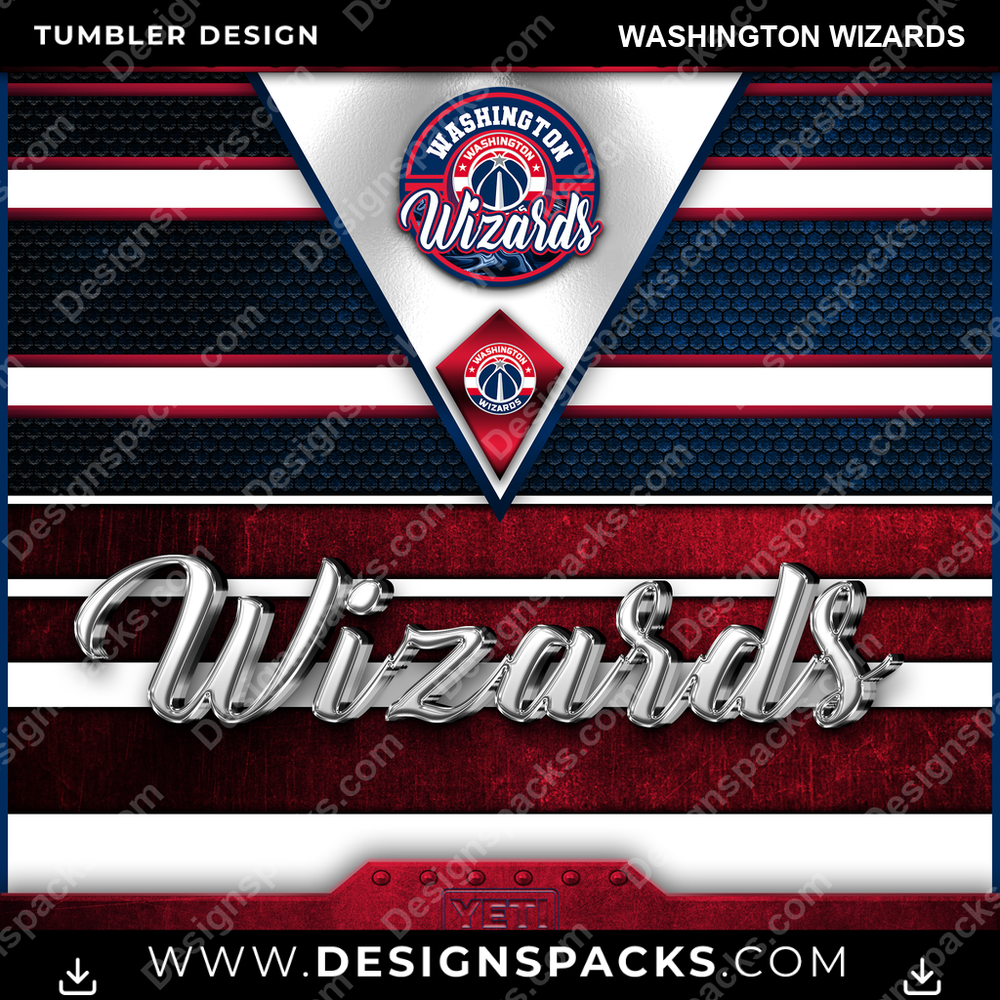 Basketball YETI Washington Wizards Tumbler Digital Wrap Design